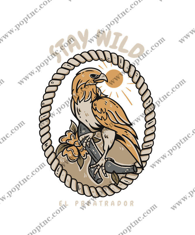 自然野性鹰纹裁片印花,打造个性服装