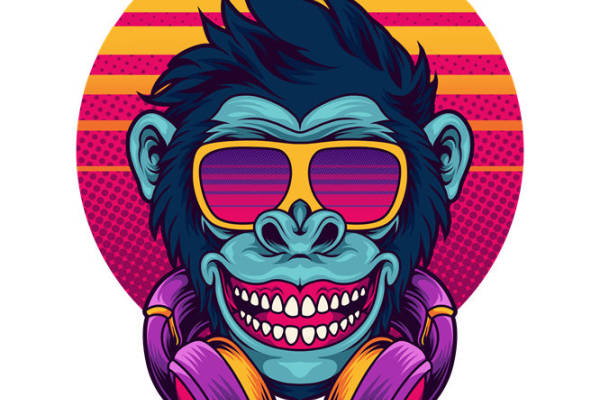 潮流嘻哈风猴子印花，打造个性服装裁片