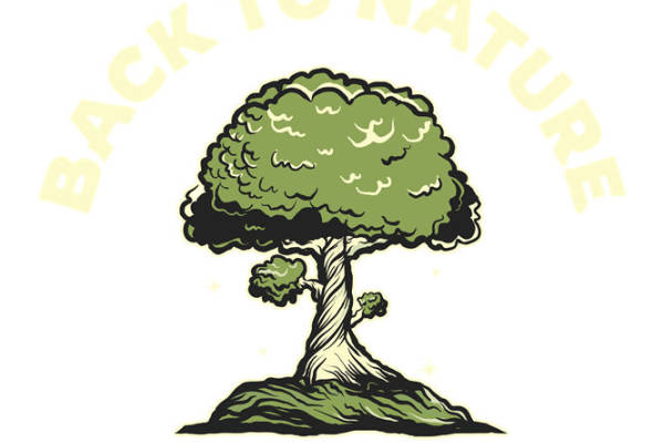 自然树纹服装印花：复古风格，适合春夏装