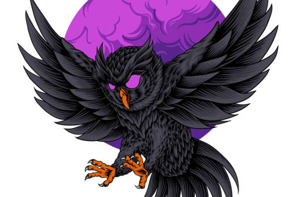 暗黑系鹰头剪影裁片印花设计，打造独特服装