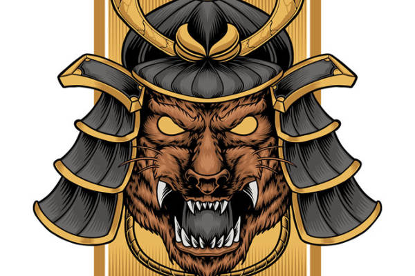 传统武士面具印花：服装印花新选择