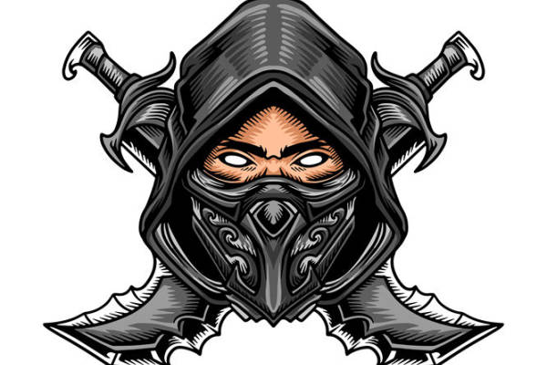 暗黑武士头像裁片印花，服装印花设计灵感