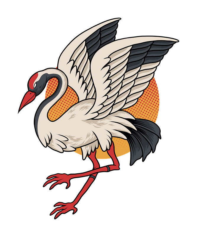 优雅鹤舞:服装印花裁片设计灵感