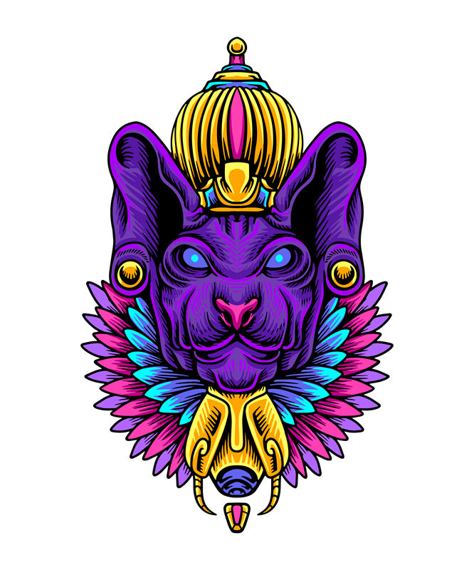 神秘紫兔头纹样：服装印花裁片设计灵感