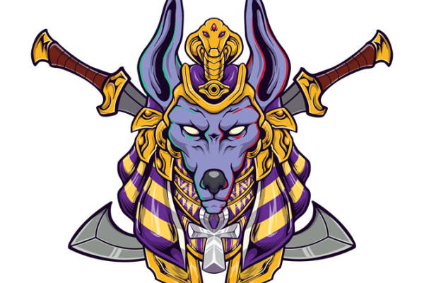 埃及神话狼头蛇身神兽印花图案：服装印花新选择