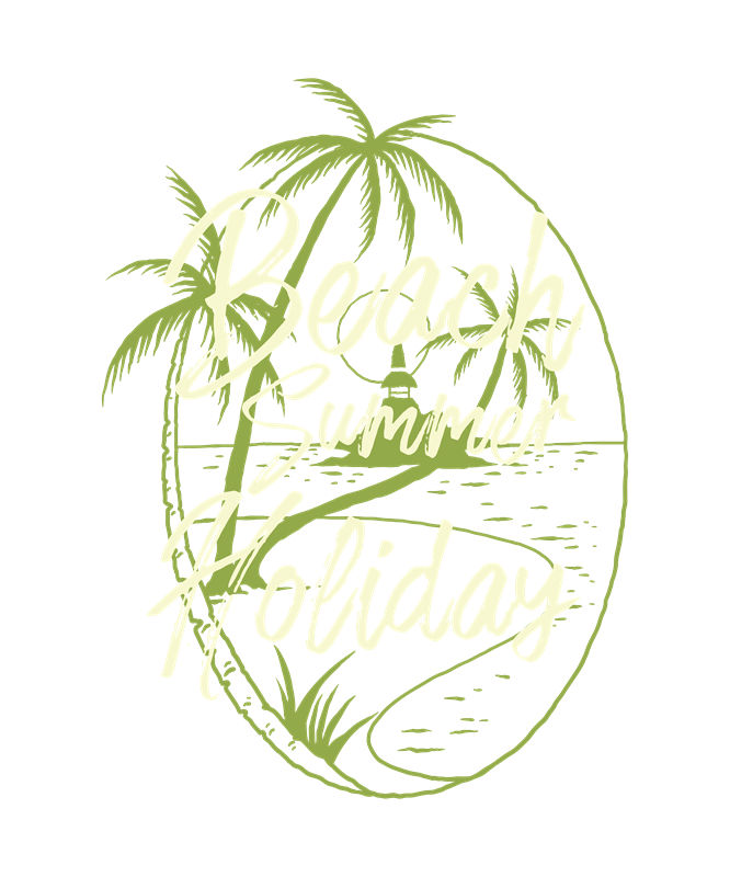 夏日海滩风情印花图案，打造专属服装裁片