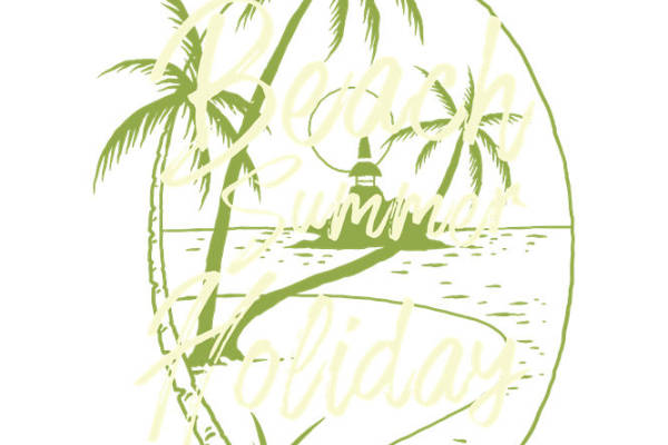 夏日海滩风情印花图案，打造专属服装裁片