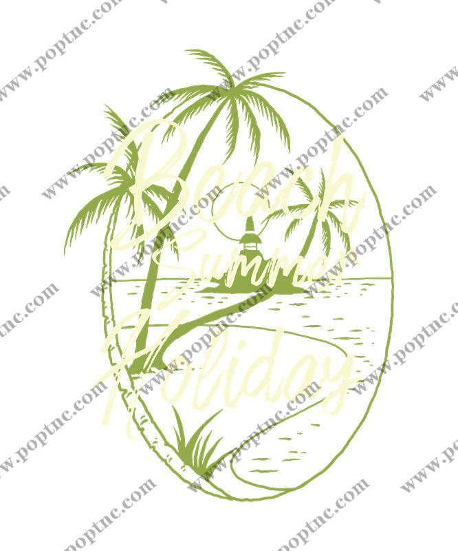 夏日海滩风情印花图案,打造专属服装裁片