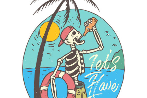 骷髅椰子树：创意服装印花设计