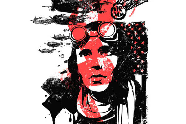 复古飞行主题裁片印花，打造个性服装