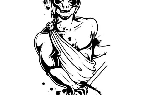 暗黑风格牛头骨纹服装印花设计