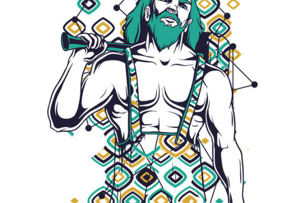 复古部落风格服装印花裁片设计