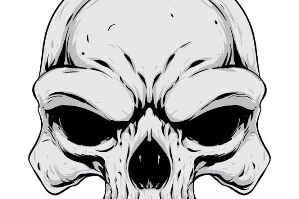 骷髅头图案裁片印花，打造个性服装