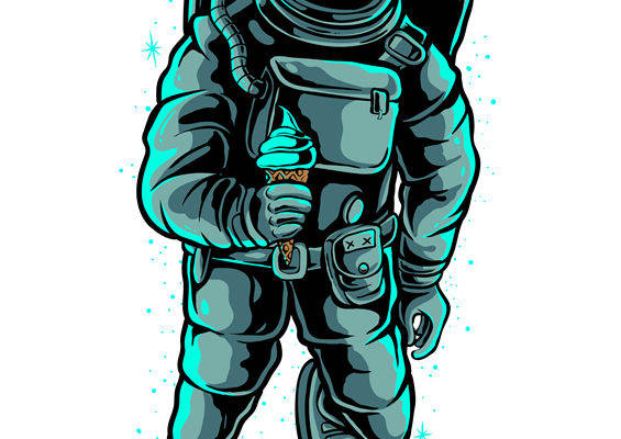 宇航员冰淇淋印花：独特设计的服装印花裁片