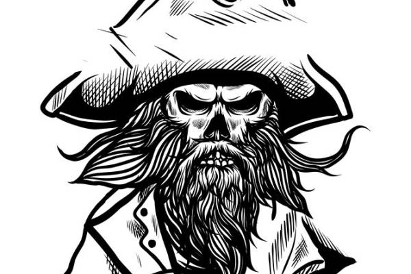 骷髅海盗帽裁片印花，个性服装印花设计