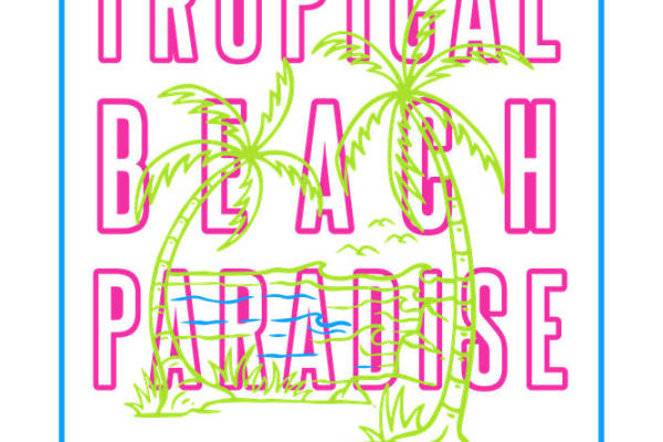 热带海滩风情服装印花设计