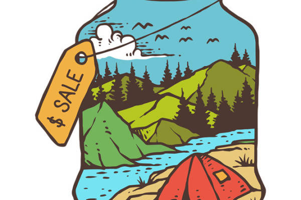 自然山河风景裁片印花，打造独特户外服装