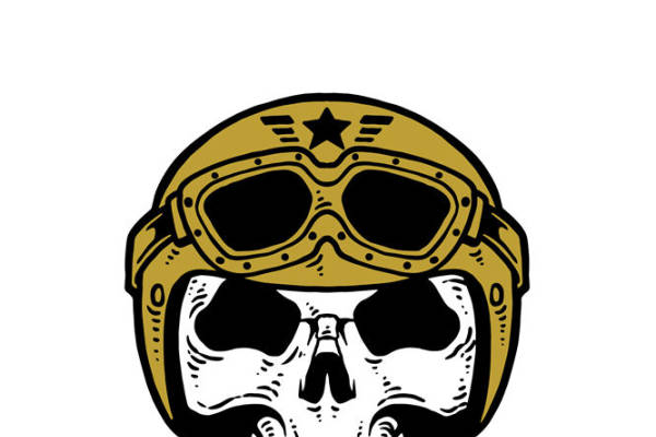 酷炫头盔骷髅图案，打造个性服装印花