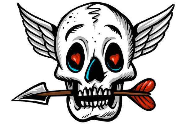 心形箭矢骷髅头纹样:服装印花与裁片印花的理想选择