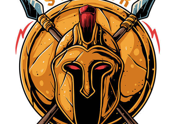 古罗马战士头盔图案裁片印花，打造个性服装