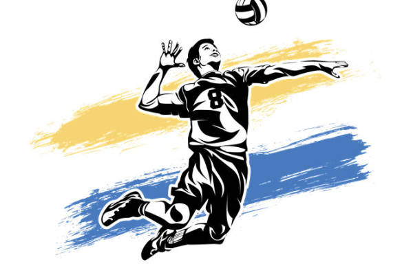 动感排球运动员印花图案，为你的服装设计增色