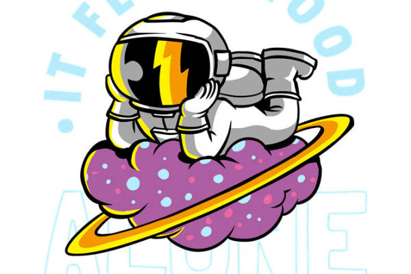 宇航员星球印花：独特设计的服装印花裁片