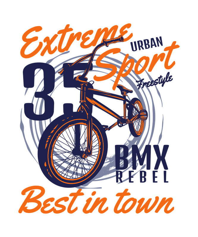 街头风格BMX自行车图案服装印花
