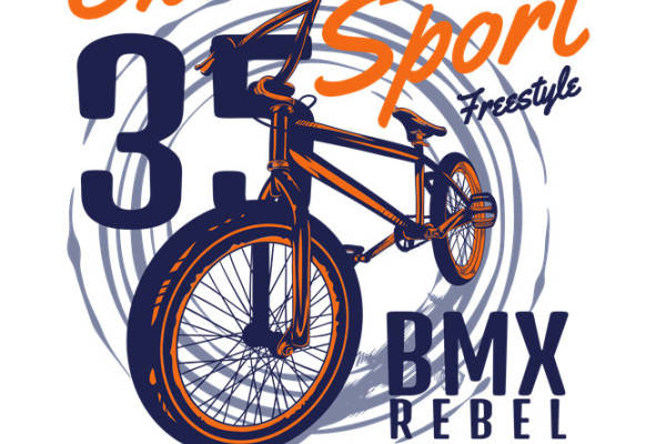 街头风格BMX自行车图案服装印花