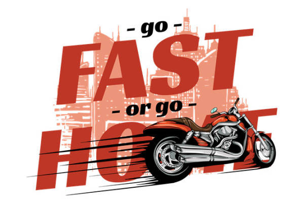 时尚摩托车图案裁片印花，打造个性服装