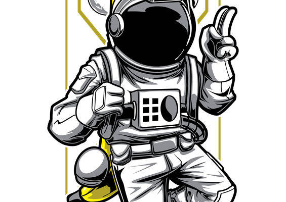 太空探险宇航员印花裁片，创意服装印花新选择