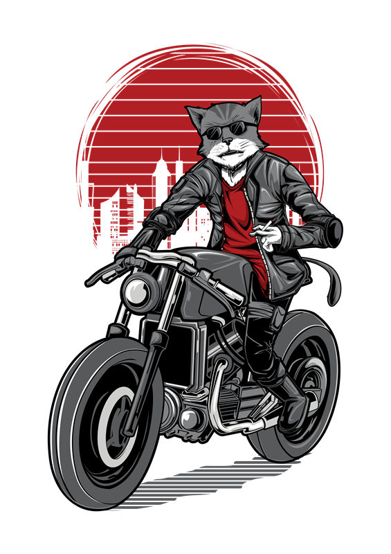 酷猫机车手：个性裁片印花，打造独特服装