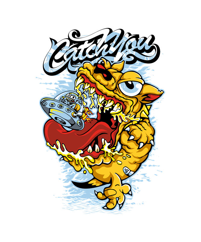 卡通怪兽裁片印花：创意服装印花设计灵感