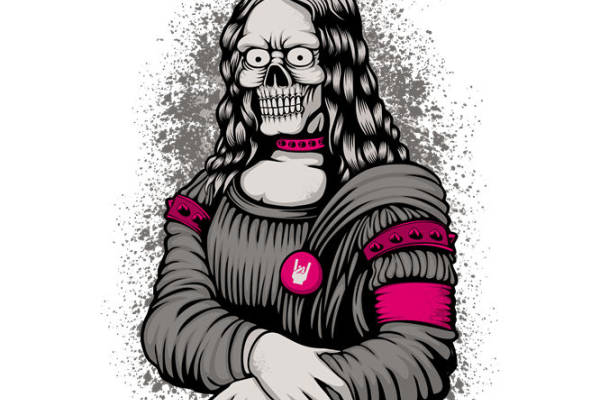 骷髅蒙娜丽莎：独特服装印花裁片设计