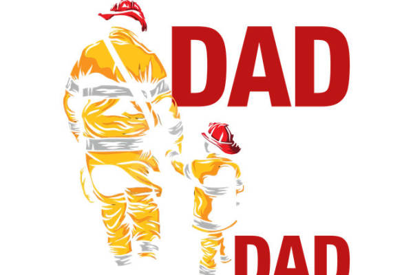 消防员与孩子图案的服装印花裁片