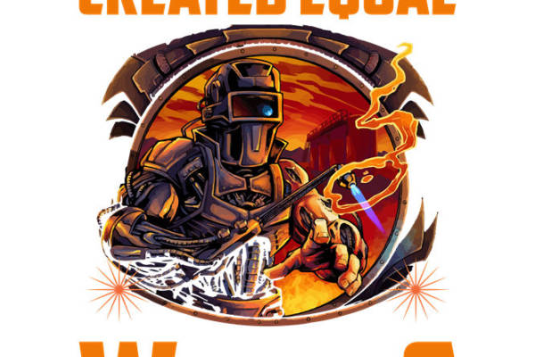 工业风焊工图案裁片印花，打造独特服装设计