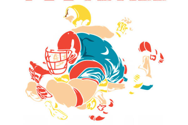 复古足球运动员图案服装印花设计素材