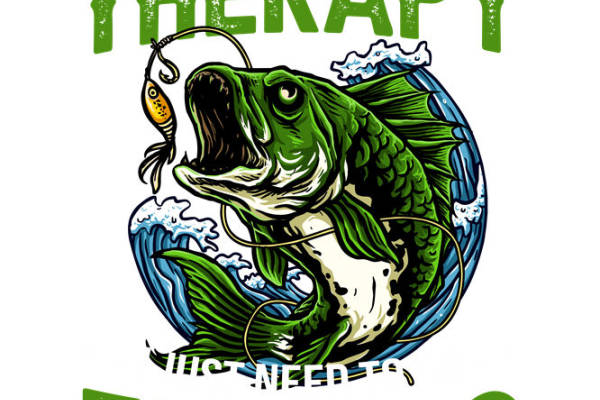 自然风绿色大鱼图案服装印花裁片