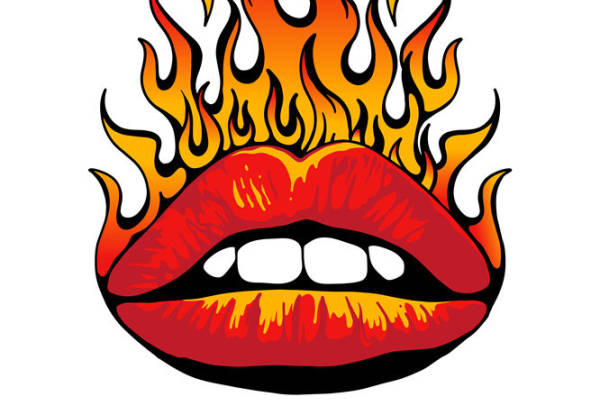 激情火焰红唇：服装印花裁片设计灵感