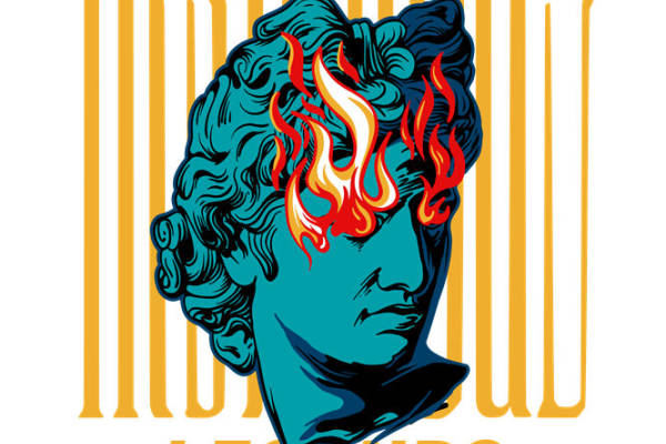 经典火焰头像图案服装印花裁片