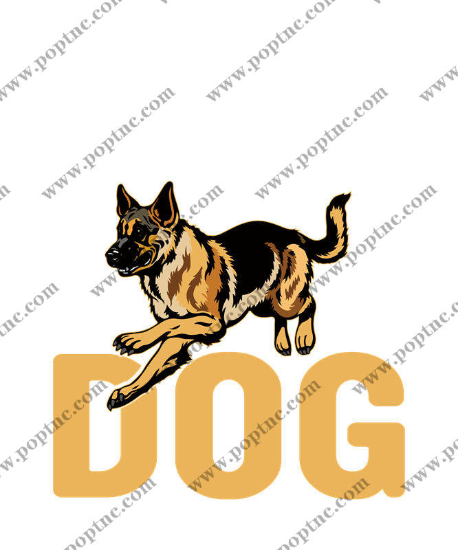 德国牧羊犬图案裁片印花,时尚百搭服装印花素材
