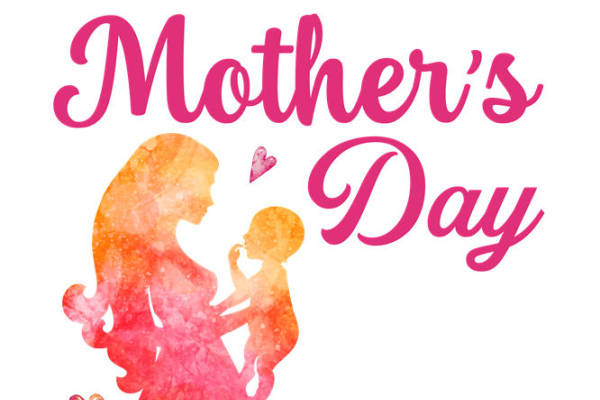 浪漫母亲节母亲与孩子印花图案，适合服装裁片印花