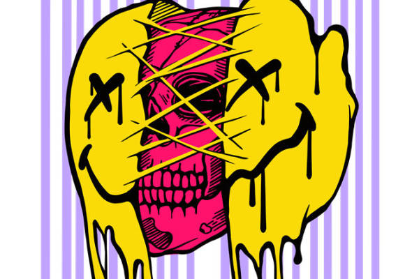 骷髅裂痕花型服装印花裁片