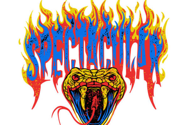 火焰蛇头图案裁片印花设计，服装印花新选择