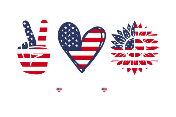 美国国旗元素裁片印花：爱国风格服装印花设计