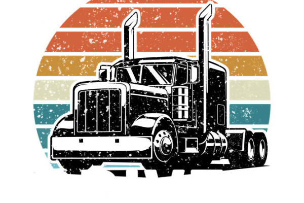 复古卡车图案裁片印花，打造个性服装