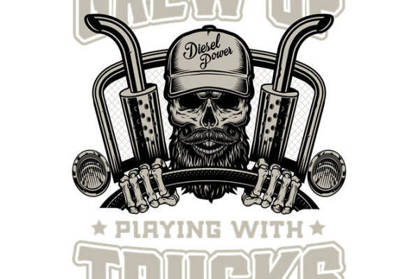 酷炫骷髅头纹样服装印花设计