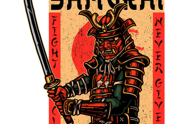 复古武士纹样裁片印花，打造个性服装