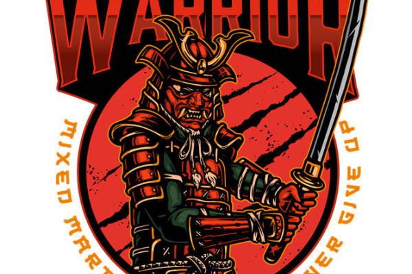 武士纹样服装印花裁片，打造个性街头风