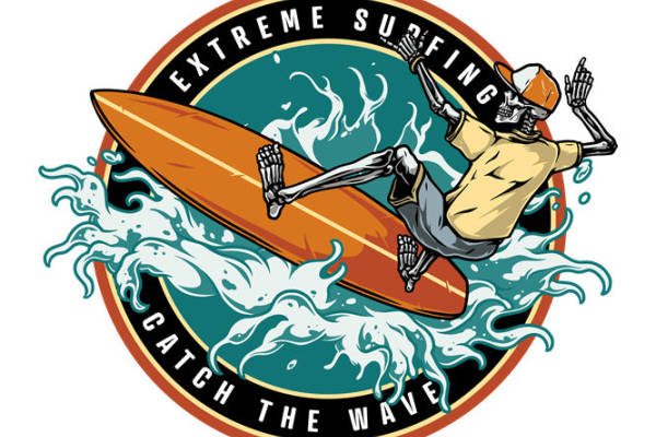 极限冲浪图案裁片印花，打造个性服装