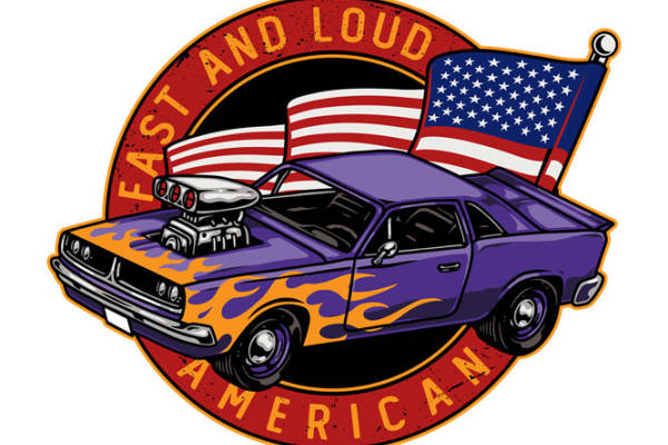 复古美国汽车图案裁片印花，打造个性服装